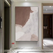 Load image into Gallery viewer, Brown Minimalist Painting 3D Brown Beige Abstract Painting Qp044