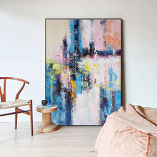 Load image into Gallery viewer, Colorful Abstract Painting Pink And Blue Canvas Painting Ap114