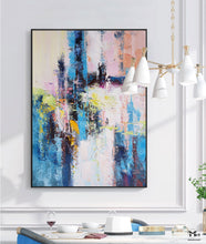 Load image into Gallery viewer, Colorful Abstract Painting Pink And Blue Canvas Painting Ap114