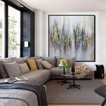 Load image into Gallery viewer, Large Canvas Wall Art for Sale Gold Leaf Abstract Painting Gray Canvas Wall Art Gp055