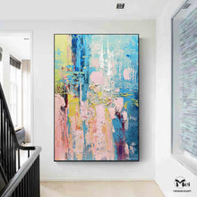 Load image into Gallery viewer, Colorful Painting On Canvas Pink Blue Painting Wall Decor Ap105