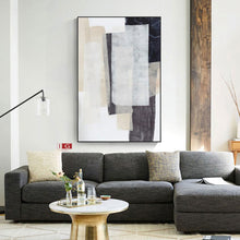 Load image into Gallery viewer, Beige Minimalist Abstract Painting Beige and White Minimalist Art Qp054