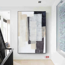 Load image into Gallery viewer, Beige Minimalist Abstract Painting Beige and White Minimalist Art Qp054