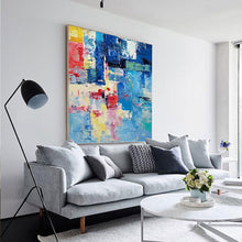 Load image into Gallery viewer, Colorful Abstract Painting Blue Painting Texture Art Kp001