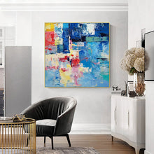 Load image into Gallery viewer, Colorful Abstract Painting Blue Painting Texture Art Kp001