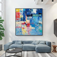 Load image into Gallery viewer, Colorful Abstract Painting Blue Painting Texture Art Kp001
