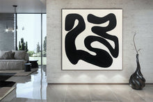 Load image into Gallery viewer, Black And White Canvas Black Lines on Canvas Wall Decor Kp049