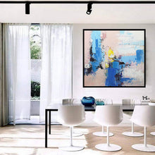 Load image into Gallery viewer, Colorful Painting Pink and Blue Painting Bright Color Textured Acrylic Painting Kp015