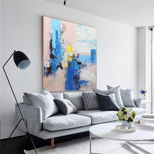 Load image into Gallery viewer, Colorful Painting Pink and Blue Painting Bright Color Textured Acrylic Painting Kp015