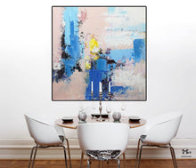 Load image into Gallery viewer, Colorful Painting Pink and Blue Painting Bright Color Textured Acrylic Painting Kp015