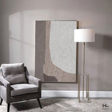Load image into Gallery viewer, Beige And Gray Abstract Painting Geometric Art Ap126