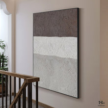 Load image into Gallery viewer, Gray Beige Brown Texture Painting Abstract Canvas Art Minimalist Art Ap110