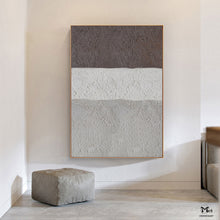 Load image into Gallery viewer, Gray Beige Brown Texture Painting Abstract Canvas Art Minimalist Art Ap110