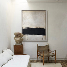 Load image into Gallery viewer, Original Beige and Black Wall Art, Modern Abstract Painting Gp026
