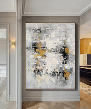 Load image into Gallery viewer, Grey Gold Abstract Painting Extra Large Wall Art For Living Room Np017