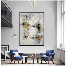 Load image into Gallery viewer, Grey Gold Abstract Painting Extra Large Wall Art For Living Room Np017