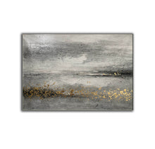 Load image into Gallery viewer, Black Gray Gold Modern Wall Art Abstract Painting Yp003