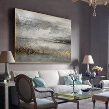 Load image into Gallery viewer, Black Gray Gold Modern Wall Art Abstract Painting Yp003