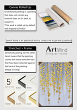 Load image into Gallery viewer, Original Abstract Gold Painting Minimalist Navy Blue Painting For Office Dp037