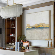 Load image into Gallery viewer, GOLD White and Gray Canvas Art Modern Painting Gold Leaf Art Dp076