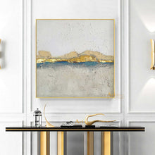Load image into Gallery viewer, GOLD White and Gray Canvas Art Modern Painting Gold Leaf Art Dp076