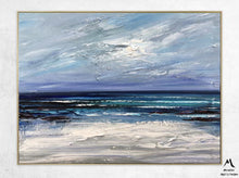 Load image into Gallery viewer, Large Blue Sea Abstract Art Dark Blue Ocean Abstract Painting Np048