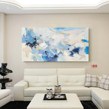 Load image into Gallery viewer, Blue And White Texture Painting Original Abstract Painting Qp056