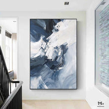 Load image into Gallery viewer, Large Navy Blue Abstract Painting 3D Texture Canvas Abstract Painting Kp009