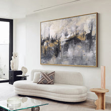 Load image into Gallery viewer, Beige and Black Painting Large Artwork Wall Canvas Ap104