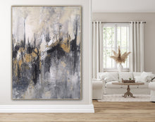 Load image into Gallery viewer, Beige and Black Painting Large Artwork Wall Canvas Ap104