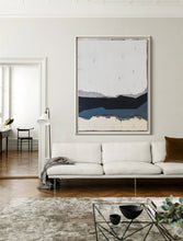 Load image into Gallery viewer, Grey Beige Navy Painting on Canvas, Large Textured Acrylic Room Decor Gp083