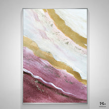 Load image into Gallery viewer, Gold Leaf Painting Pink and Purple Acrylic Painting For Living Room Ap102