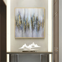Load image into Gallery viewer, Large Canvas Wall Art for Sale Gold Leaf Abstract Painting Gray Canvas Wall Art Gp055