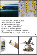Load image into Gallery viewer, Yellow Gold Leaf Painting Grey And White Art Geometric Art Dp042