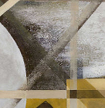 Load image into Gallery viewer, Yellow Gold Leaf Painting Grey And White Art Geometric Art Dp042