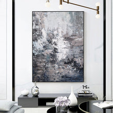 Load image into Gallery viewer, Black and Grey Wall Art Original Textured Painting Living Room Ap106
