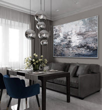 Load image into Gallery viewer, Black and Grey Wall Art Original Textured Painting Living Room Ap106