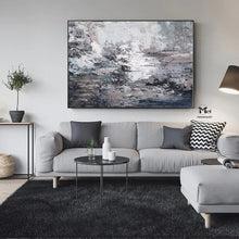 Load image into Gallery viewer, Black and Grey Wall Art Original Textured Painting Living Room Ap106