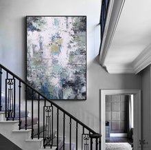 Load image into Gallery viewer, Heavy Texture Art Grey Wall Art Green Painting For Living Room Ap113