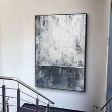 Load image into Gallery viewer, Navy Blue Abstract Painting Original Minimalist Art Ap123