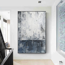 Load image into Gallery viewer, Navy Blue Abstract Painting Original Minimalist Art Ap123