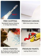 Load image into Gallery viewer, Blue Canvas Painting Artwork White Canvas Wall Art for Bedroom Gp041