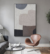 Load image into Gallery viewer, Beige Gray Minimalist Abstract Painting Living Room Nordic Painting Ap111