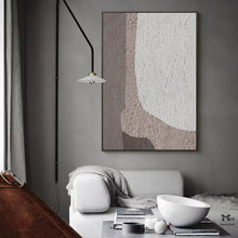Load image into Gallery viewer, Beige And Gray Abstract Painting Geometric Art Ap126
