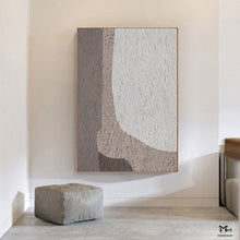 Load image into Gallery viewer, Beige And Gray Abstract Painting Geometric Art Ap126