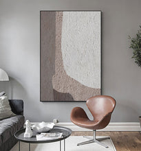 Load image into Gallery viewer, Beige And Gray Abstract Painting Geometric Art Ap126