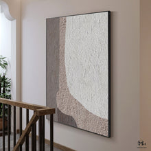 Load image into Gallery viewer, Beige And Gray Abstract Painting Geometric Art Ap126