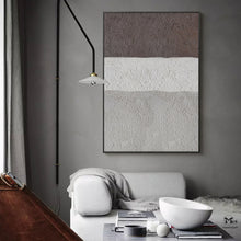 Load image into Gallery viewer, Gray Beige Brown Texture Painting Abstract Canvas Art Minimalist Art Ap110