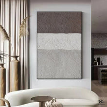 Load image into Gallery viewer, Gray Beige Brown Texture Painting Abstract Canvas Art Minimalist Art Ap110