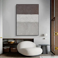 Load image into Gallery viewer, Gray Beige Brown Texture Painting Abstract Canvas Art Minimalist Art Ap110